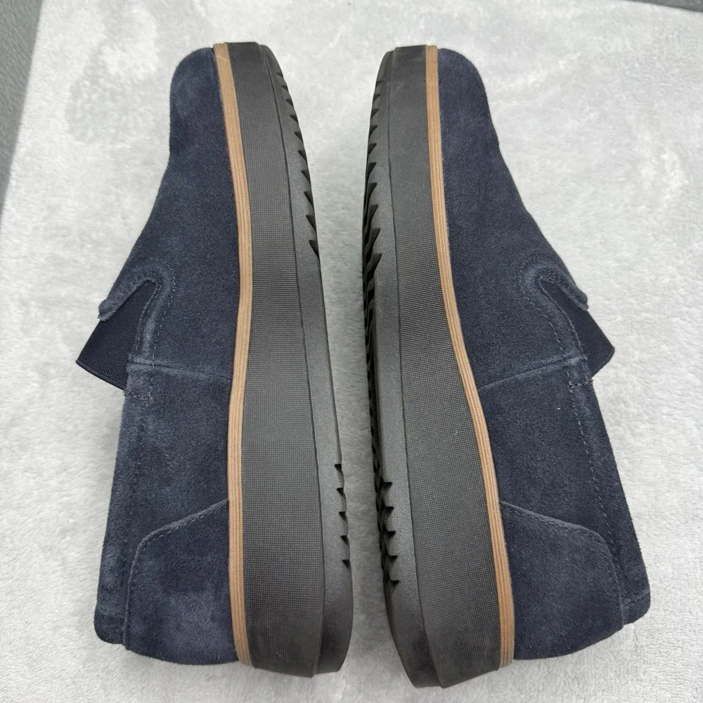 Clarks Sharon Dolly Women's 8.5 M Navy Suede Platform Slip On Walking Loafers